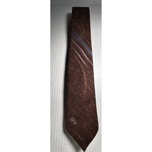 St George Brown Textured Skinny Tie Classic ?VTG